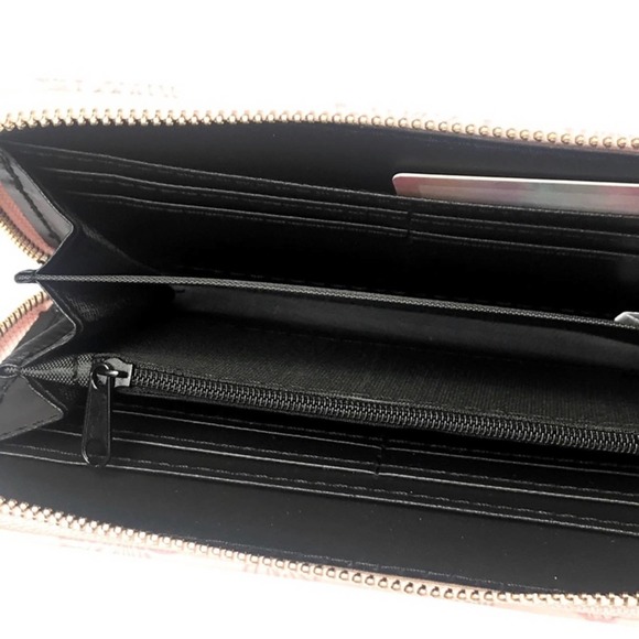 1 LEFT! Pink Butterfly Embossed Faux Leather Women’s Zippered Cute Summer Wallet - Picture 3 of 3